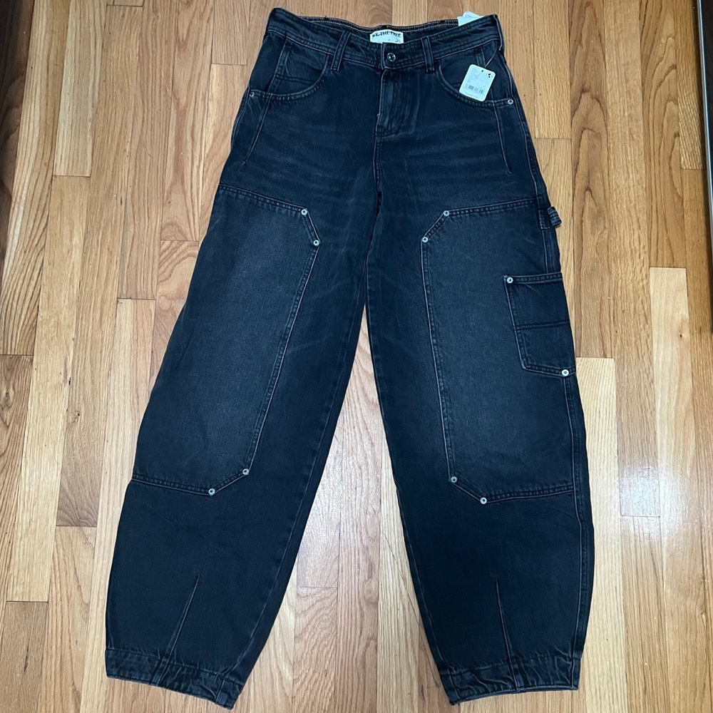 NWT We The Free Free People Loren High Rise Carpenter Barrel jeans